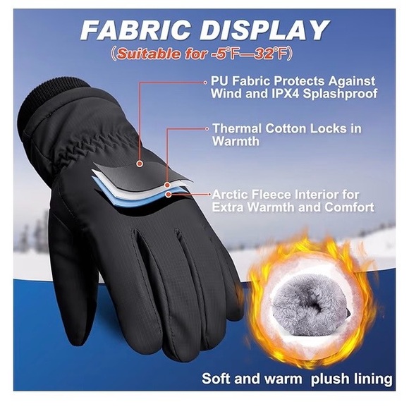 Sukeen Winter Warm Gloves Men Women Windproof Anti-Slip Touchscreen. BLACK,NEW - Picture 4 of 12